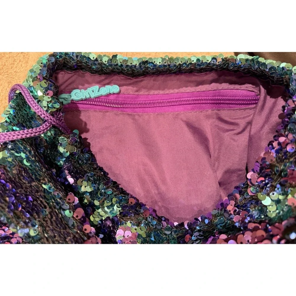 GirlZone: Magical Mermaid Tail Sequin Backpack for Girls Cinch Bag